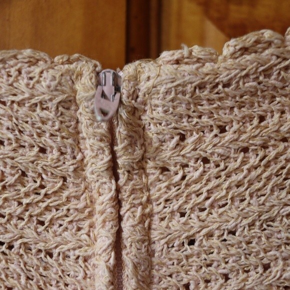 Vintage Lace Crochet Pink Lace Sleeveless Dress 12 - Picture 11 of 16